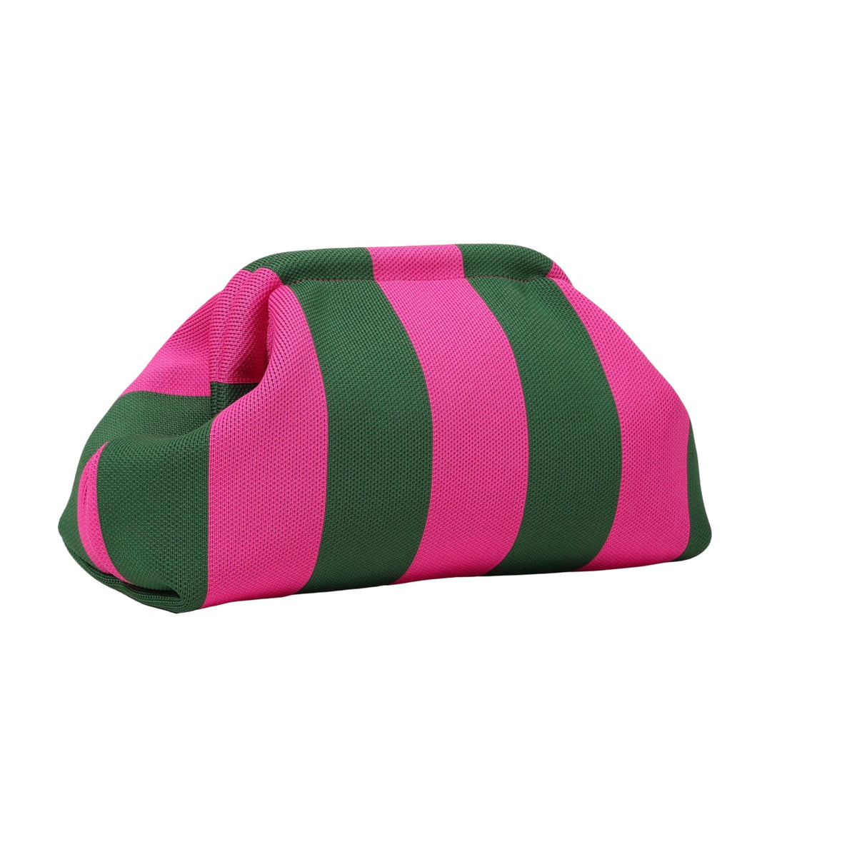 Pochette rayée rose & verte