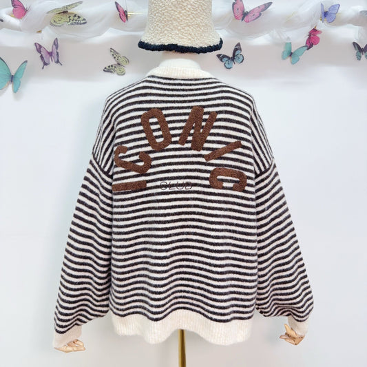 Pull marinière oversiz"ICONIC"MARRON