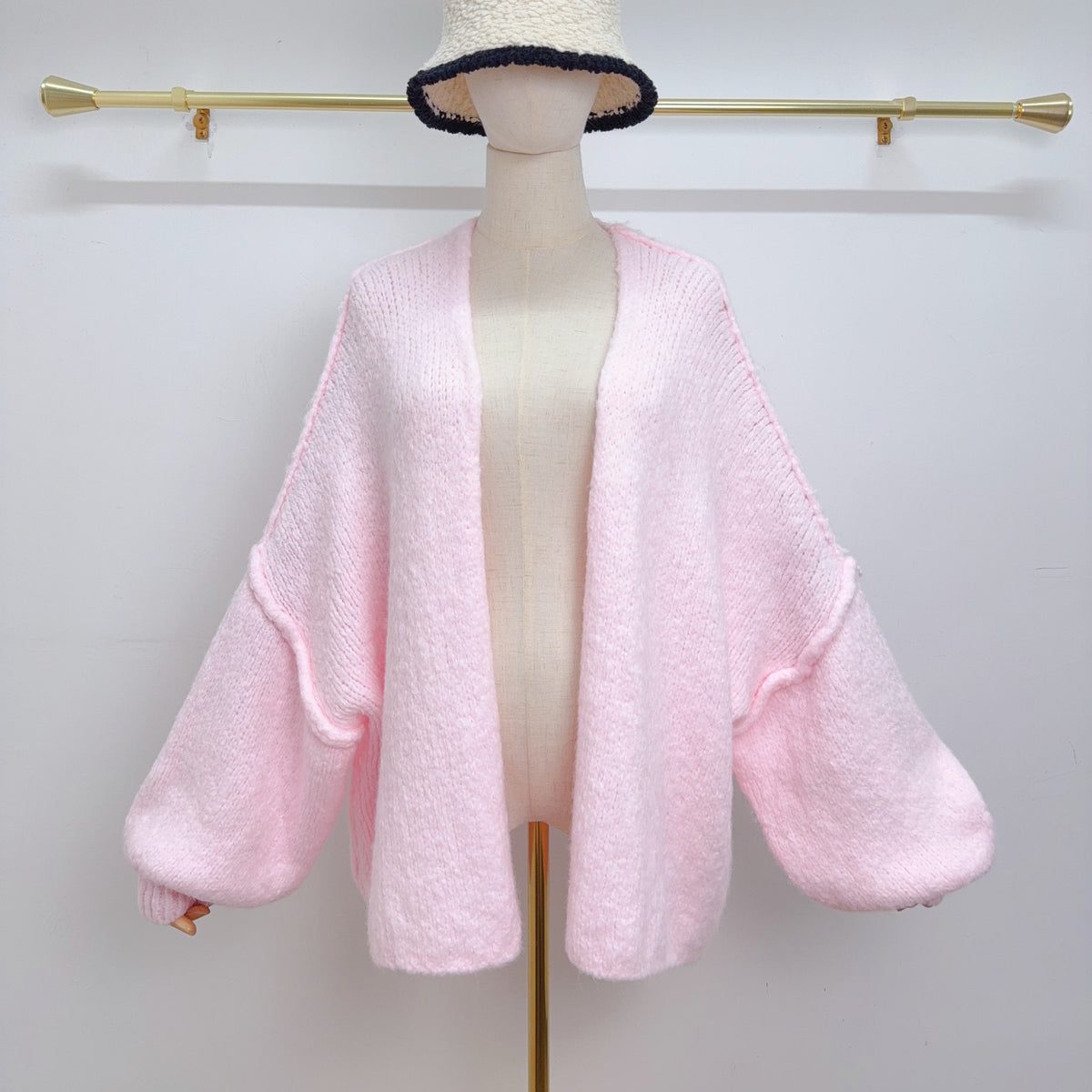 Gilet oversize rose poudré