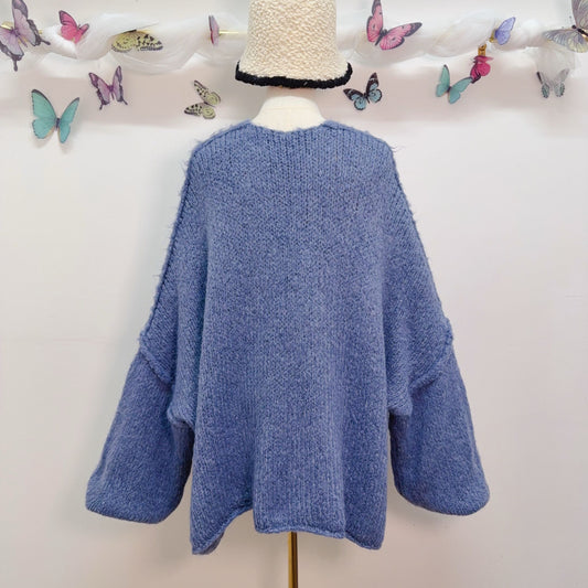 Gilet oversize bleu jean
