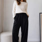 Pantalon large noir taille élastique