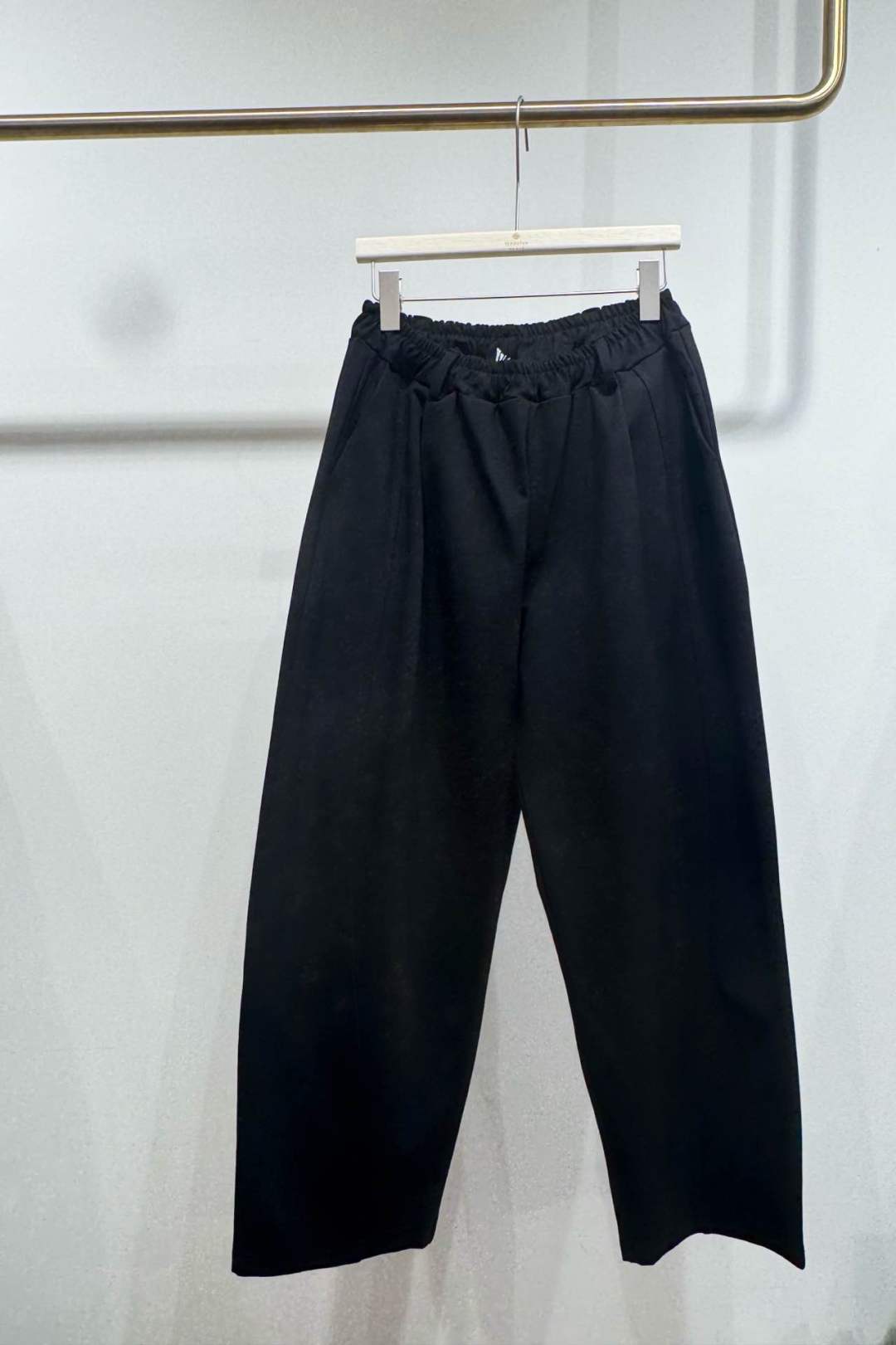 Pantalon large noir taille élastique