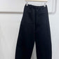 Pantalon large noir taille élastique