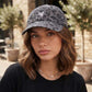 Casquette léopard grise en coton